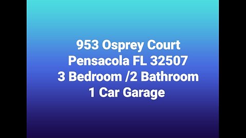 953 Osprey Court, Pensacola FL 32507 Outside Tour