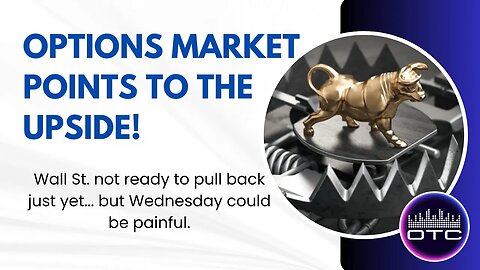 Options market points to the upside.... Until Wednesday! Live trading & market analytics.