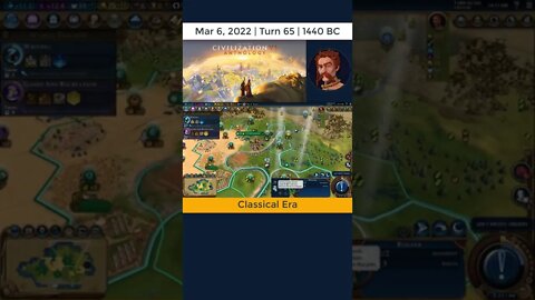 #oneturnadaychallenge #civ6 – Turn 65 - GREAT BATH CONSTRUCTION STARTS #shorts