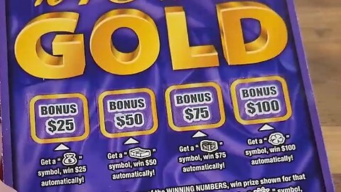 AUTO WIN on $5 Scratch Off Lottery Ticket 24 Karat Gold!