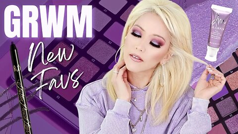 GRWM EYESHADOW TUTORIAL| TRYING NEW MAKEUP | KVD TATTOO PENCIL LINER | ABH NORVINA PALETTE VOL 5