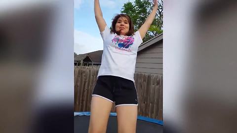 Girl Falls Off A Trampoline