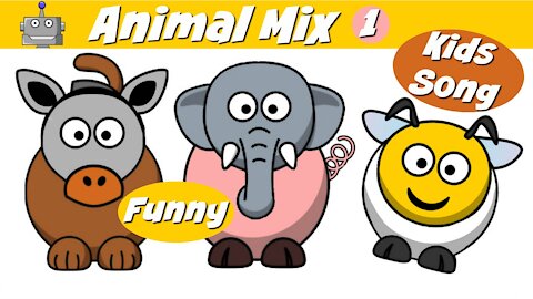 ANIMAL MIX 1 | FUNNY ANIMALS | NURSERY RHYMES | SILLY SONGS | KIDS SONGS | SING ALONG