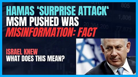 BREAKING: HAMAS 'SURPRISE ATTACK' WAS MSM MISINFORMATION - AGAIN; PROVED BY CONGRESS