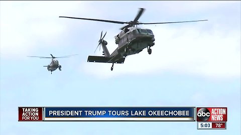 President Trump visits Lake Okeechobee, tours Herbert Hoover Dike