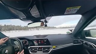 Large circle high speed snow drift BMW Ice Experience Arjeplog Sweden [4k 60p]
