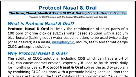 Protocol Nasal & Oral – CLO2 & Baking Soda Antiseptic Solution for Respiratory Infection Prevention
