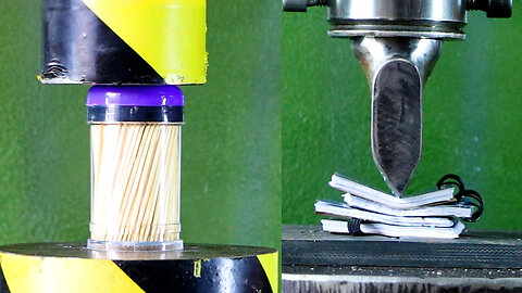 Toothpics and Notebook VS Hydraulic Press