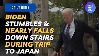 Biden Stumbles & Nearly Falls Down Stairs During Trip to Japan