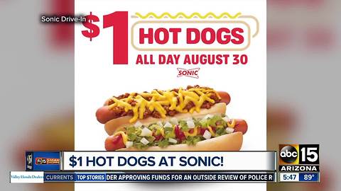 $1 hot dogs at Sonic! Hope you're hungry!