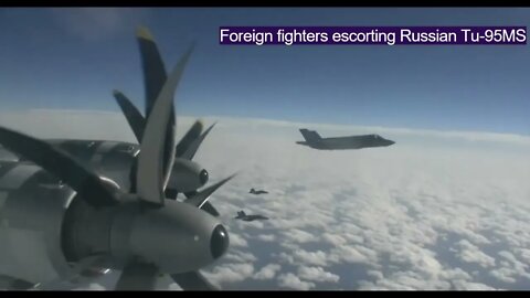 Footage of foreign fighters escorting Russian Tu-95MS: Russian MoD