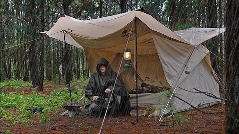 SOLO Camping In NON-STOP RAIN [ Relaxing And Recharging, Arriving At Night In Rain | ASMR ]