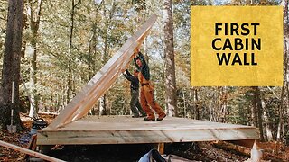 Building the 1st Wall - Cabin Build Ep.5