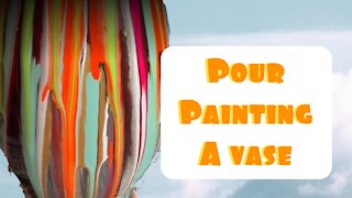 (27) Acrylic Pour Painting a Flower Vase -Easy Relaxing Fluid Art