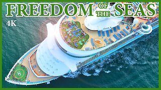 Freedom of the Seas Departs Port of Miami - 4K