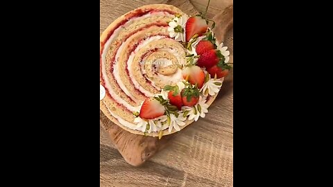 Strobbry 🍓🍓roll cake 🍰 recipe 🤤🤤 ymeey