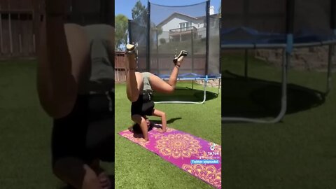 Headstand in heels Yoga Challenge