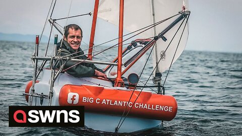 Daredevil dad takes to the water is his ONE-METRE-long boat to sail across the Atlantic