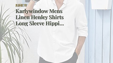 Karlywindow Mens Linen Henley Shirts Long Sleeve Hippie Yoga Summer Beach Casual Henleys T-Shir...