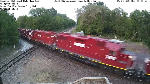 5 HLCX units passing Grand Mound, Belle Plaine, Mills Tower, Manly and Cedar Falls, IA in Late May o