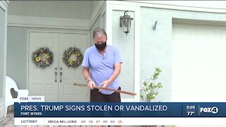 Political signs stolen from neighborhood