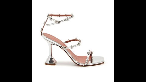 Luxury Crystal Flowers Women Sandals Fashion Ankle Strap Buckle High heels Gladiator sandals