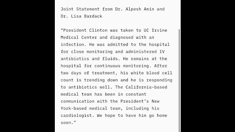 Washington DC: & Statement from Clinton’s physicians.