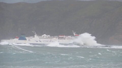 Passenger Ferry Caught in Massive Waves