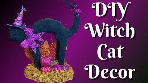 Black Cat Halloween Centerpiece | Dollar Tree Halloween DIY | DIY Halloween Decor