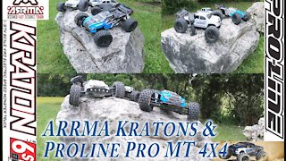 ARRMA KRATONs #SENDIT and PROLINE PRO MT 4x4 early retreat.