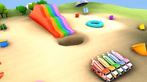 Baby Shark Song -rainbow Color pool play - Nursery Rhymes & Kids Songs