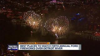Best places to watch 59th Annual Ford Fireworks over Detroit River