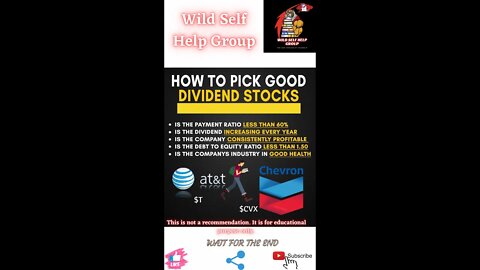 🔥How to pick good dividend stocks🔥#shorts🔥#viralshorts🔥#motivation🔥#wildselfhelpgroup🔥