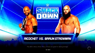 WWE Friday Night Smackdown WWE Ricochet vs Braun Strowman in the Smackdown World Cup Tournament