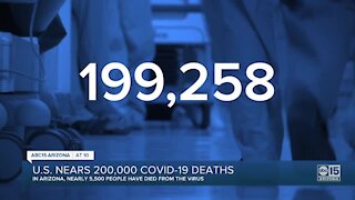 The United States nearing 200,000 deaths due to COVID-19
