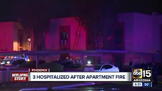 3 hospitalized after apartment fire in Phoenix