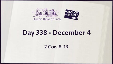 Through the Bible 2022 (Day 338)
