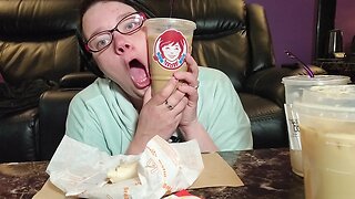 Wendy's McDonalds and A&W breakfast sandwiches 🥪🥪🥪who has the best? added a side of ice coffee ☕☕☕