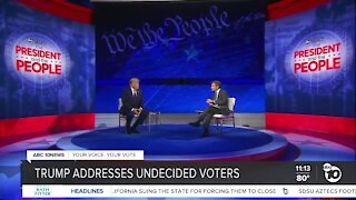 Trump addresses undecided voters