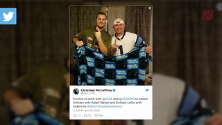 Christian McCaffrey Surprises Two Marine Veterans With Super Bowl Tickets