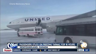 Passengers stranded on plane parked on freezing tarmac for 16 hours