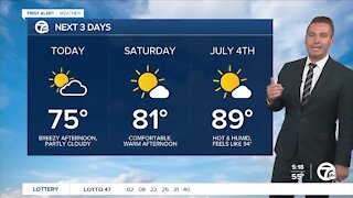 Metro Detroit Forecast: Starting the holiday weekend cool; ending hot and humid