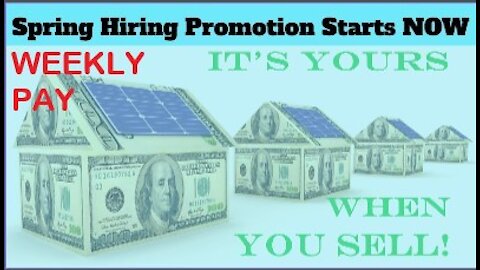 Now Hiring: Salary + Commission Solar Sales Manager/Reps in N.J. & S.C.