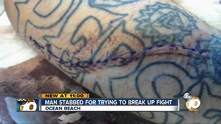 Man stabbed for trying to break up fight