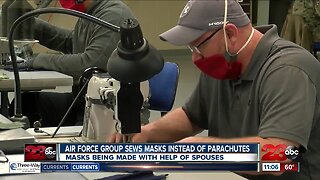 Edwards AFB airmen stitch masks instead of parachutes
