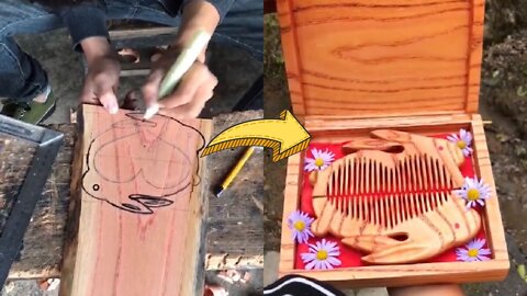 how to make a wooden hair brush wood carving art