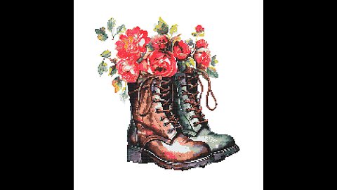 FLORAL OLD BOOTS Cross Stitch Pattern by Welovit Cross Stitch | welovit.net | #welovit #crossstitch