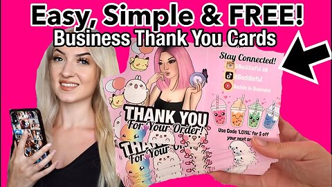 DIY Business Thank You Cards for FREE! In Under 10 Minutes! (Beginner Friendly)