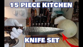 15 Piece High Carbon Stainless Steel Knife Set With Block