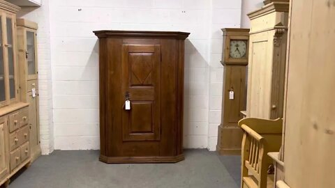 Early 1800’s East German Single Door Pine Armoire V0900F@Pinefinders Old Pine Furniture Warehouse